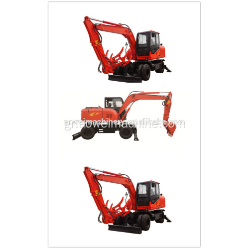 CE Certified Wheel Excavator with 0.3m3 Bucket Capacity grapple hammer to Germany UK France europe